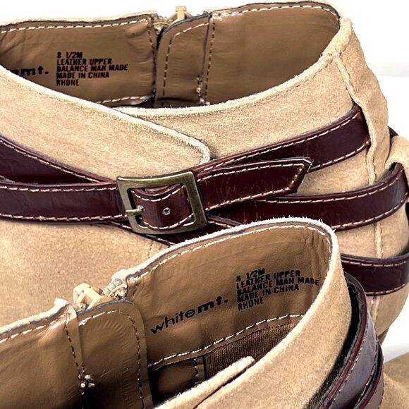 White Mountain Suede Leather Ankle Booties Women's Size 8.5 - Picture 9 of 9